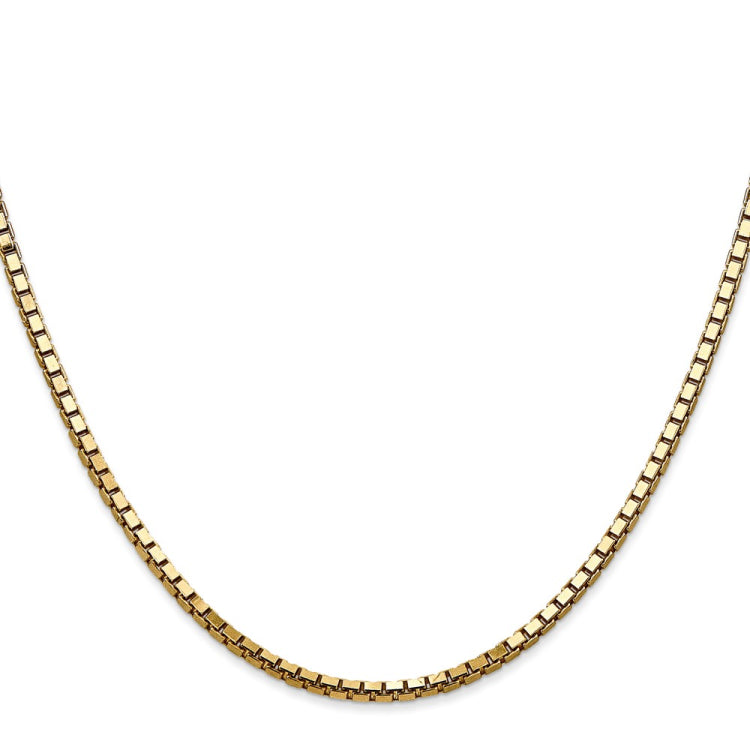 14K 26 inch 2.5mm Box with Lobster Clasp Chain