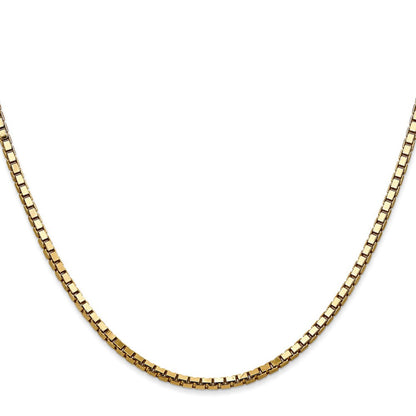 14K 26 inch 2.5mm Box with Lobster Clasp Chain