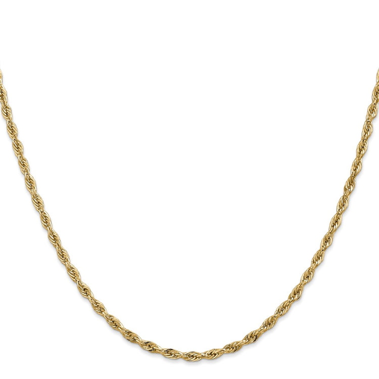 14K 20 inch 2.8mm Semi Solid Rope with Lobster Clasp Chain