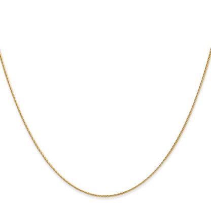 14K 18 inch .7mm Round Parisian Wheat with Lobster Clasp Chain