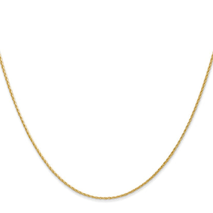 14K 18 inch 1mm Round Parisian Wheat with Lobster Clasp Chain