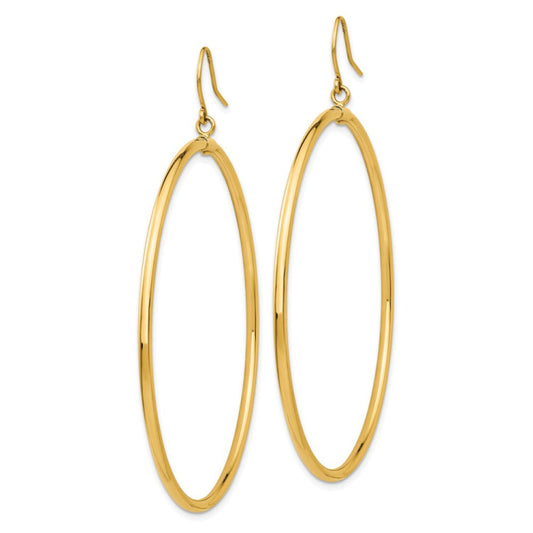 14k Tube Hoop Dangle Earrings