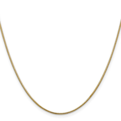 14K 24 inch 1.1mm Round Snake with Lobster Clasp Chain