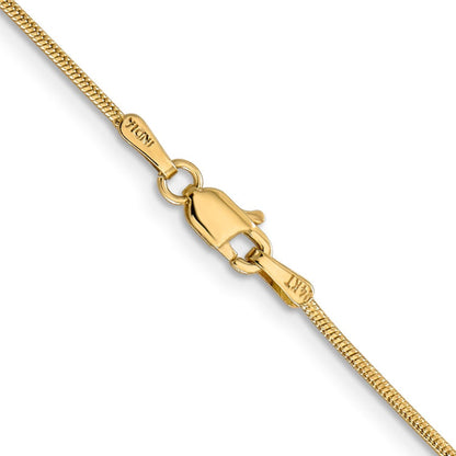 14K 24 inch 1.1mm Round Snake with Lobster Clasp Chain