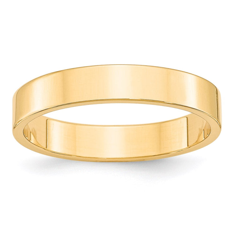 14k Yellow Gold 4mm Lightweight Flat Wedding Band Size 7