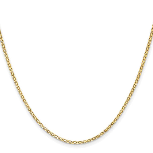 14K 18 inch 1.8mm Lightweight Flat Bismark with Lobster Clasp Chain