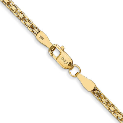 14K 18 inch 1.8mm Lightweight Flat Bismark with Lobster Clasp Chain