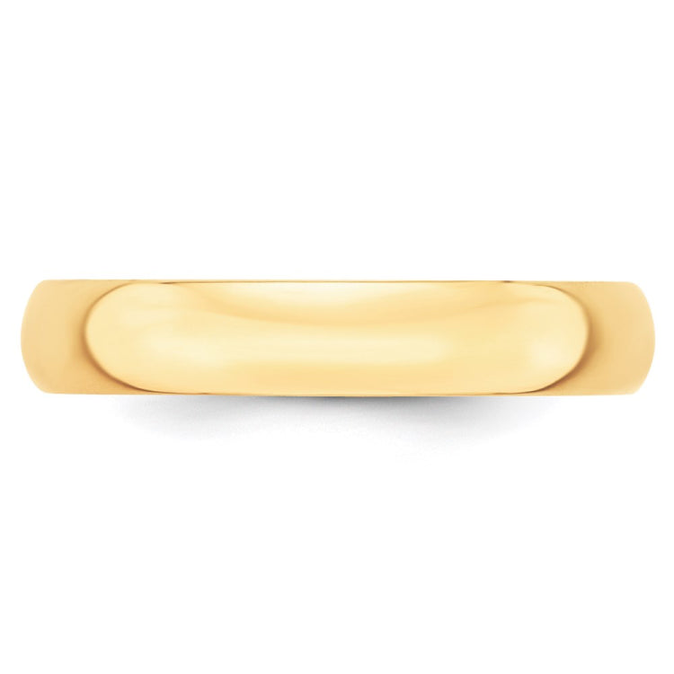 14k Yellow Gold 4mm Lightweight Half Round Wedding Band Size 7