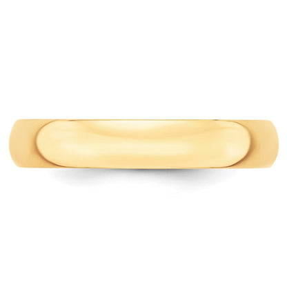 14k Yellow Gold 4mm Lightweight Half Round Wedding Band Size 7