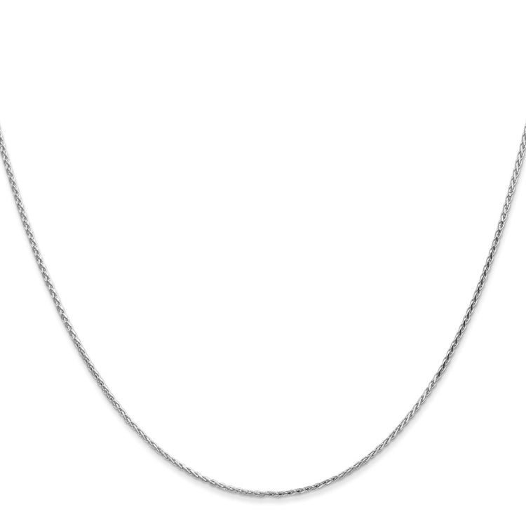 14K White Gold 16 inch 1mm Diamond-cut Parisian Wheat with Lobster Clasp Chain