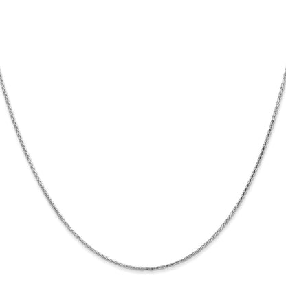 14K White Gold 16 inch 1mm Diamond-cut Parisian Wheat with Lobster Clasp Chain