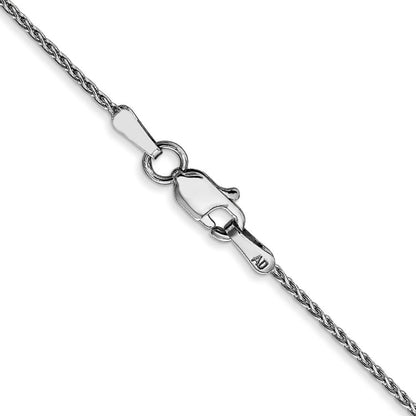 14K White Gold 16 inch 1mm Diamond-cut Parisian Wheat with Lobster Clasp Chain