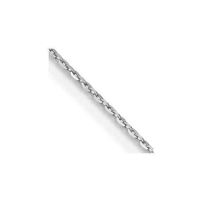 18K White Gold 18 inch 1.15mm Diamond-cut Cable with Fancy Lobster Clasp Chain