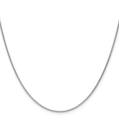 18K White Gold 18 inch 1.15mm Diamond-cut Cable with Fancy Lobster Clasp Chain