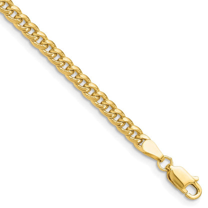 14k 3.5mm Semi-Solid Miami Cuban Chain