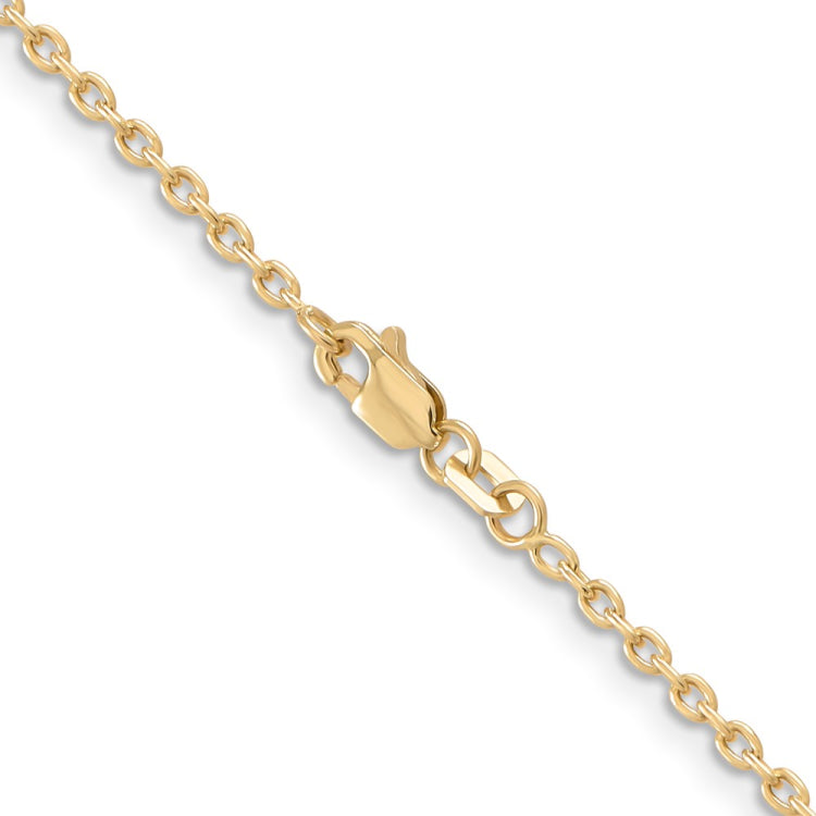 14K 20 inch 2mm Round Open Link Cable with Lobster Clasp Chain