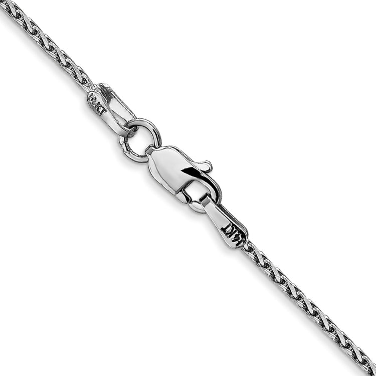 14K White Gold 20 inch 1.5mm Diamond-cut Parisian Wheat with Lobster Clasp Chain