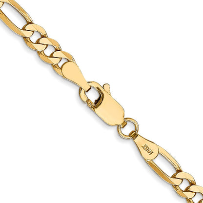 14K 20 inch 4mm Flat Figaro with Lobster Clasp Chain