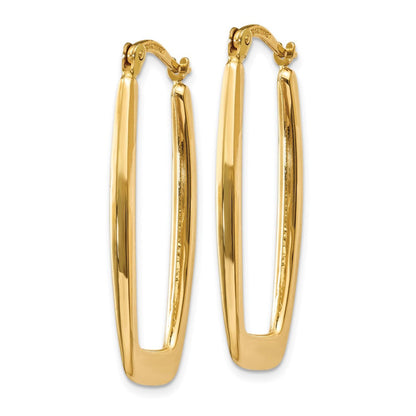 14k Polished 2.25mm Rectangle Hoop Earrings