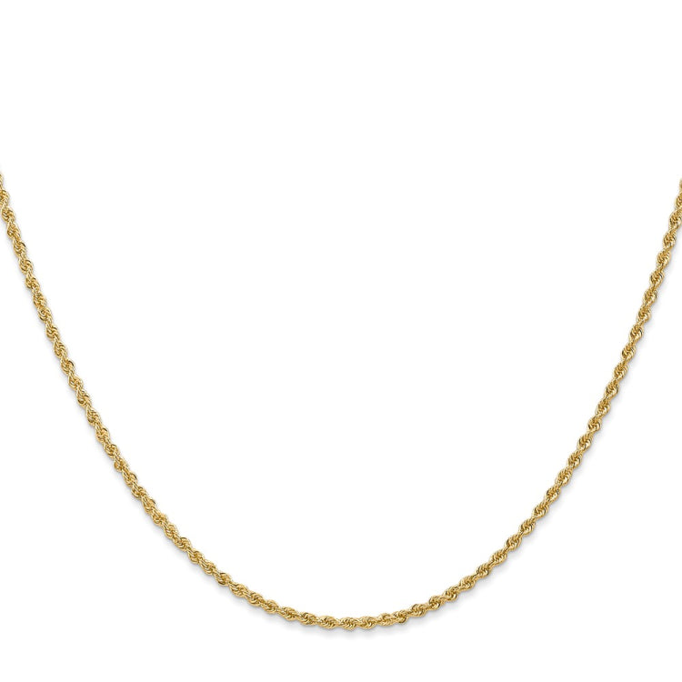 14K 16 inch 1.5mm Regular Rope with Lobster Clasp Chain