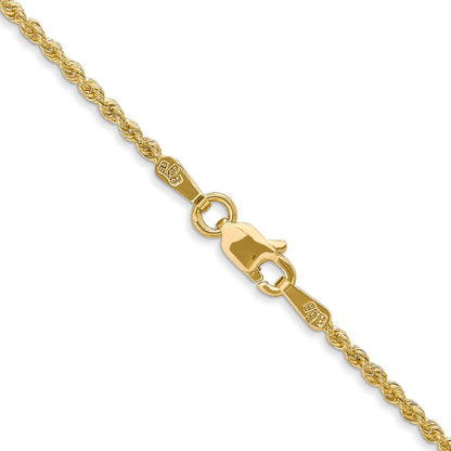 14K 16 inch 1.5mm Regular Rope with Lobster Clasp Chain