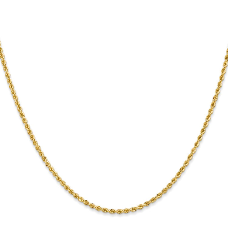 14K 24 inch 2mm Regular Rope with Lobster Clasp Chain