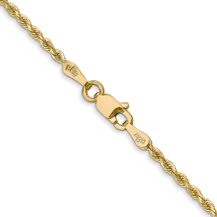 14K 16 inch 1.75mm Diamond-cut Rope with Lobster Clasp Chain