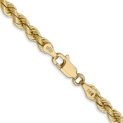 14K 22 inch 4mm Regular Rope with Lobster Clasp Chain