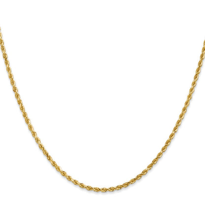 14K 20 inch 2mm Diamond-cut Rope with Lobster Clasp Chain