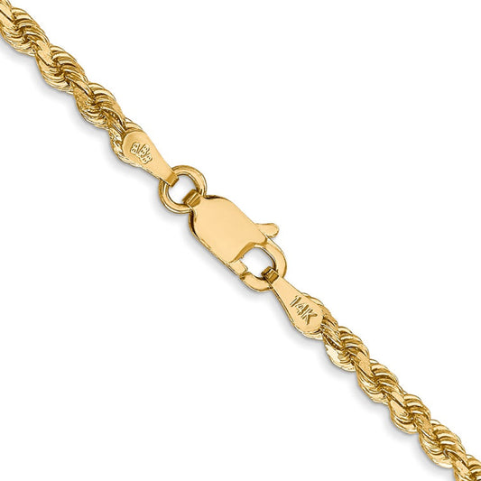 14K 24 inch 2.75mm Diamond-cut Rope with Lobster Clasp Chain