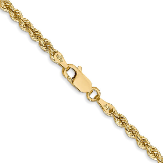 14K 20 inch 2.75mm Regular Rope with Lobster Clasp Chain