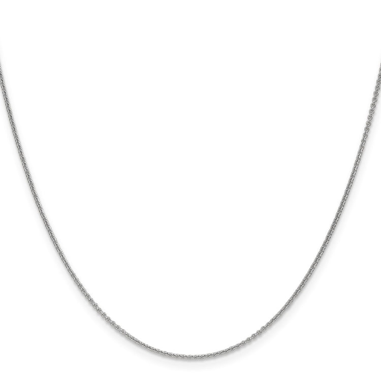 18K White Gold 20 inch 1.5mm Diamond-cut Cable with Fancy Lobster Clasp Chain