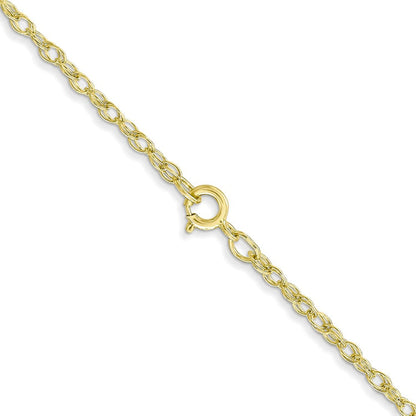 14K 20 inch Carded 1.35mm Cable Rope with Spring Ring Clasp Chain