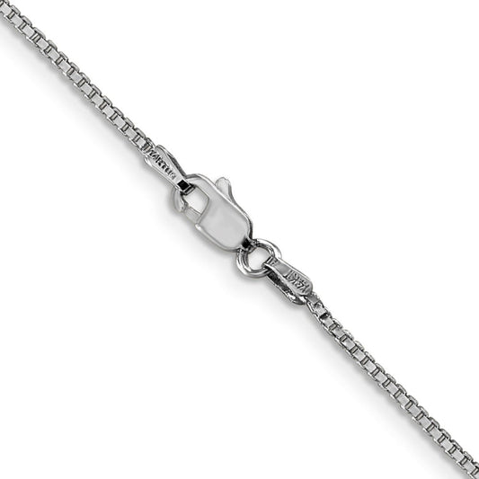 14K White Gold 20 inch 1.1mm Box with Lobster Clasp Chain