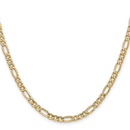 14K 24 inch 4.2mm Semi-Solid Figaro with Lobster Clasp Chain