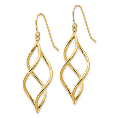 14K Twisted Dangle Earrings