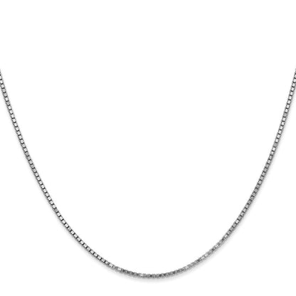 14K White Gold 16 inch 1.4mm Box with Lobster Clasp Chain