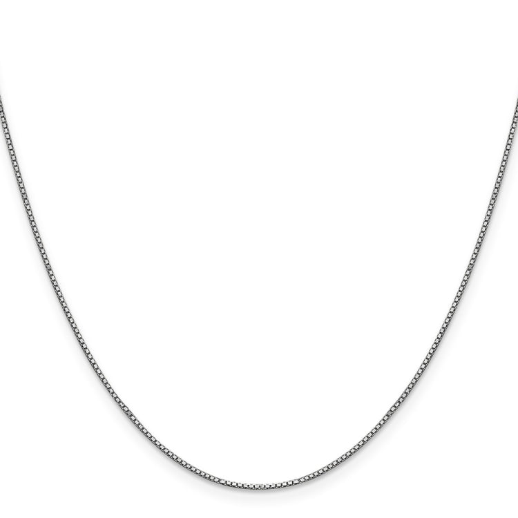 14K White Gold 16 inch .9mm Box with Lobster Clasp Chain