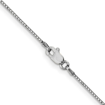 14K White Gold 16 inch .9mm Box with Lobster Clasp Chain