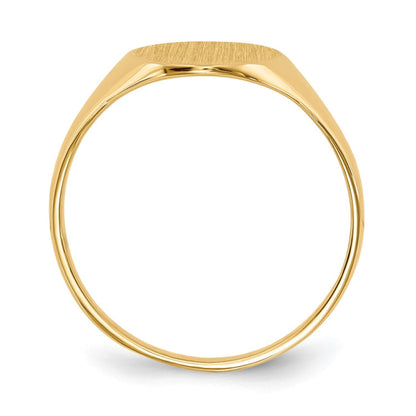 14k 11.0x9.5mm Closed Back Signet Ring