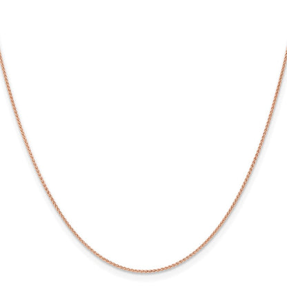 14K Rose Gold 24 inch 1mm Solid Polished Spiga with Lobster Clasp Chain