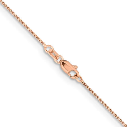 14K Rose Gold 24 inch 1mm Solid Polished Spiga with Lobster Clasp Chain