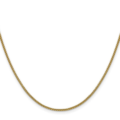 14K 18 inch 1.5mm Semi-Solid Round Box with Lobster Clasp Chain