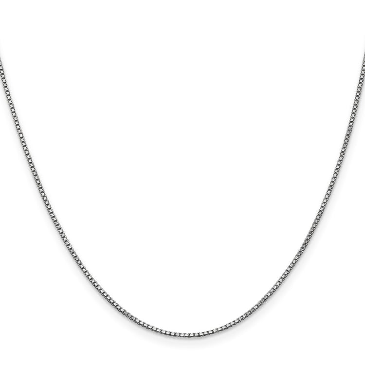 14K White Gold 20 inch 1mm Box with Lobster Clasp Chain