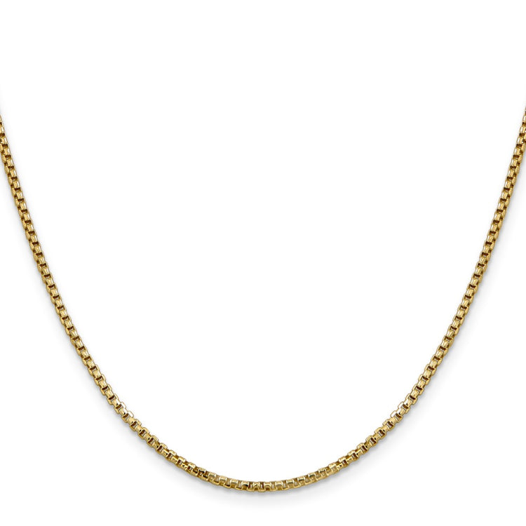 14K 20 inch 1.75mm Semi-Solid Round Box with Lobster Clasp Chain