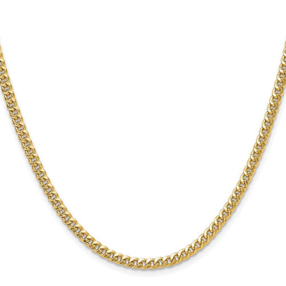 14k 3.5mm Semi-Solid Miami Cuban Chain