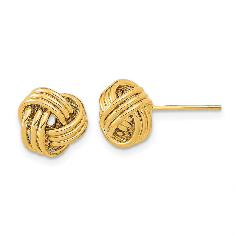 14k Polished Triple Love Knot Post Earrings