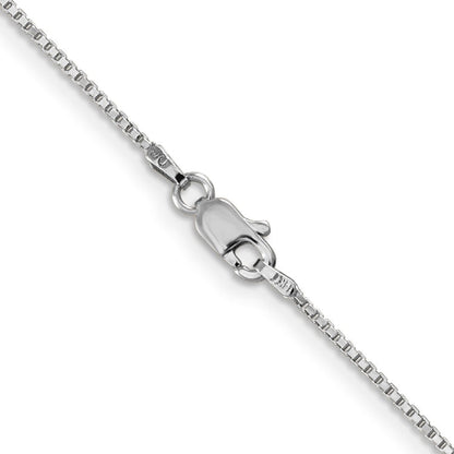 14K White Gold 24 inch 1mm Box with Lobster Clasp Chain