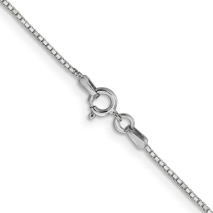 14K White Gold 18 inch .9mm Box with Spring Ring Clasp Chain