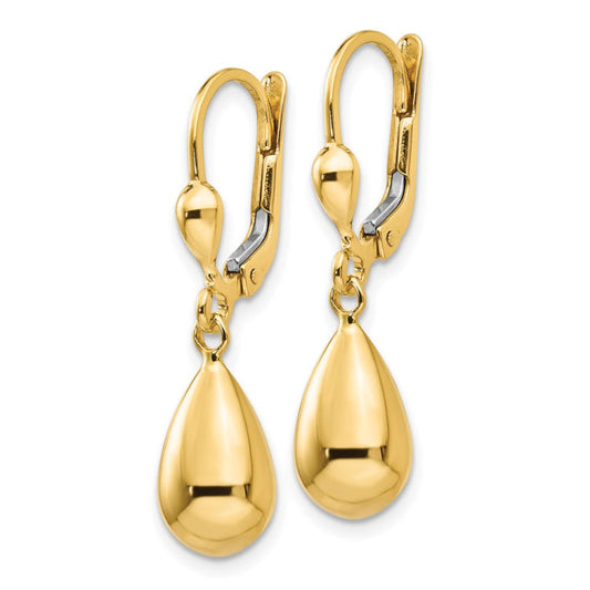 14k Polished Fancy Dangle Leverback Earrings